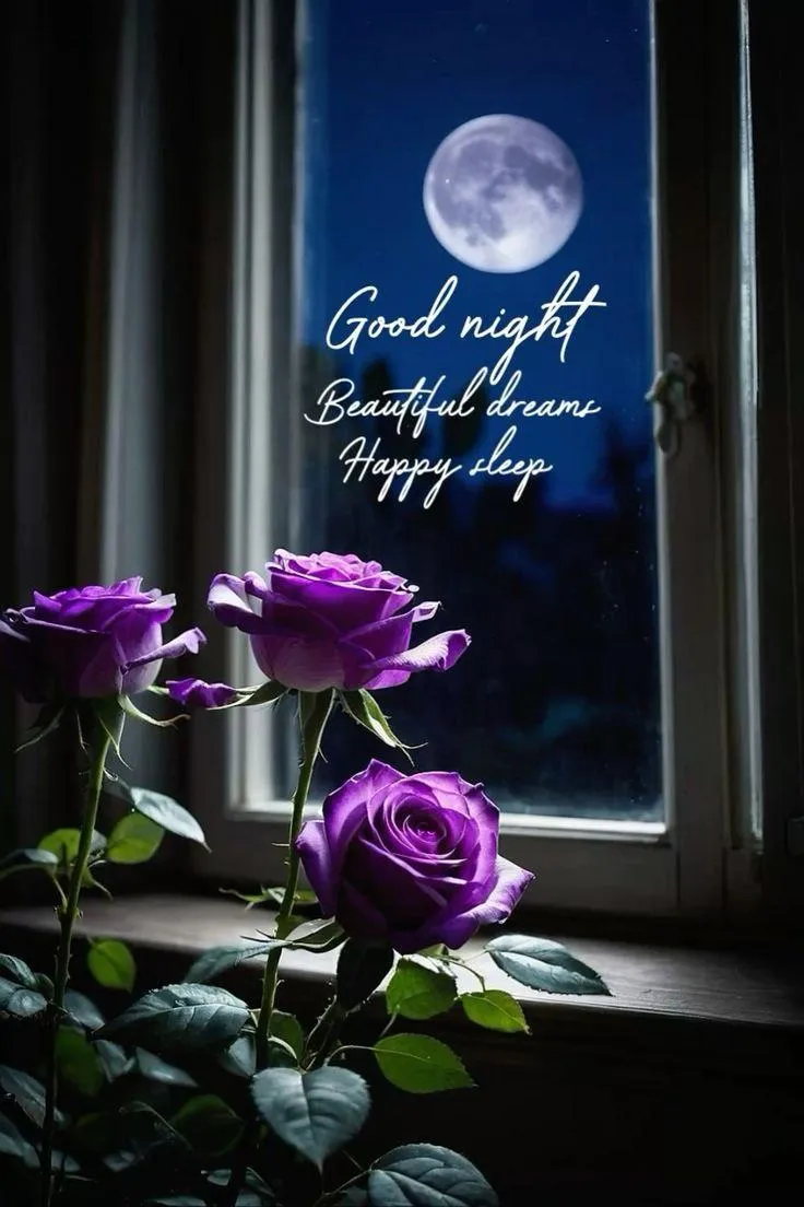 Dark Themed Orchid with Peaceful Blue Moon Morning Card