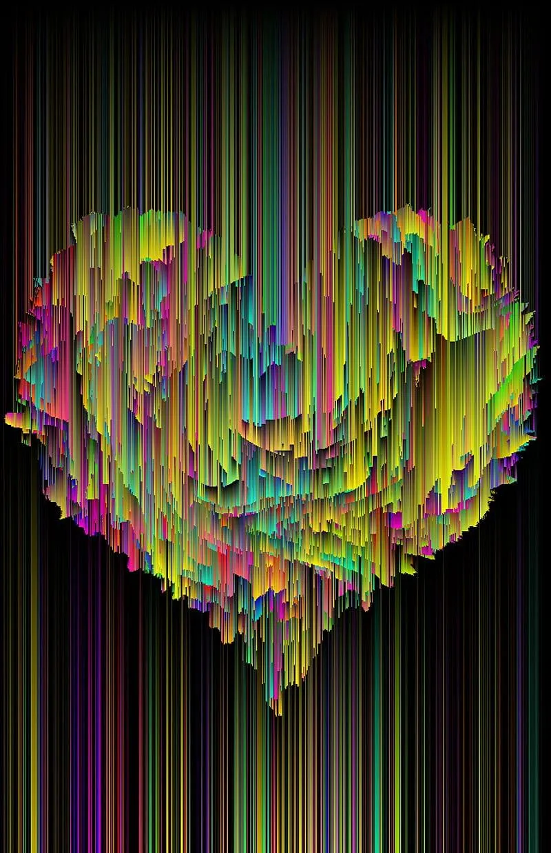 Digital Heart Art with Vibrant Colorful Lines Wallpaper