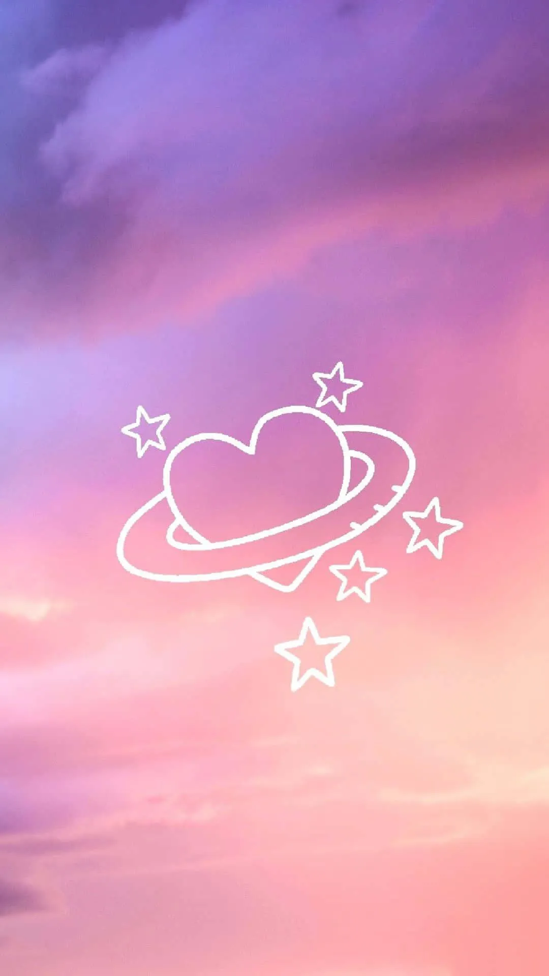 Dreamy Sky with Soft Love and Heart Artwork Wallpaper