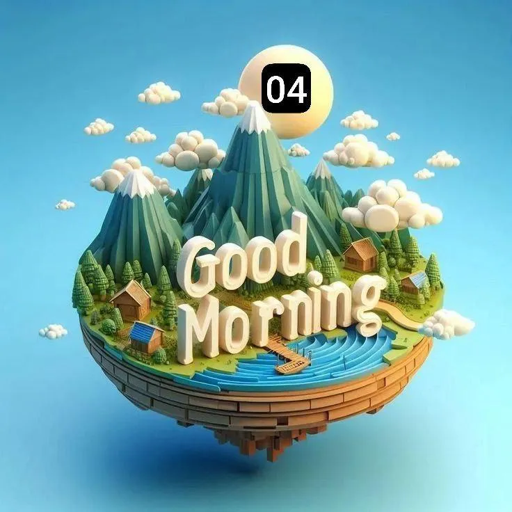 Earth Globe Concept with Island Themed Good Morning