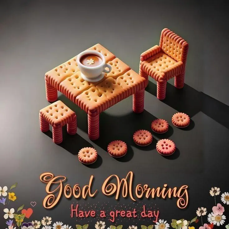 Elegant Morning Coffee with Sweets and Flower Decor