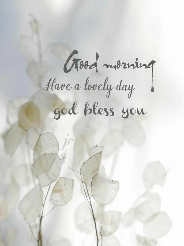 Elegant White Leaves with Good Morning Blessings Image