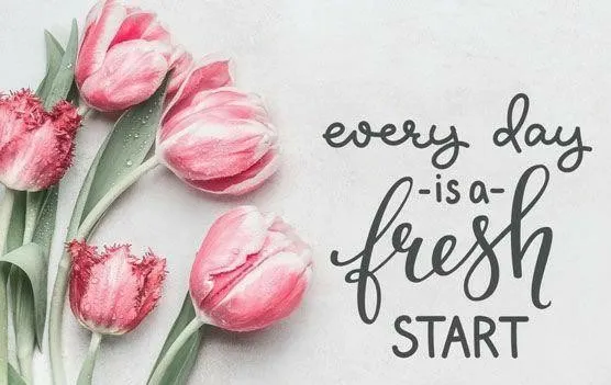 Every Day Is a Fresh Start Inspirational Quote with Flowers