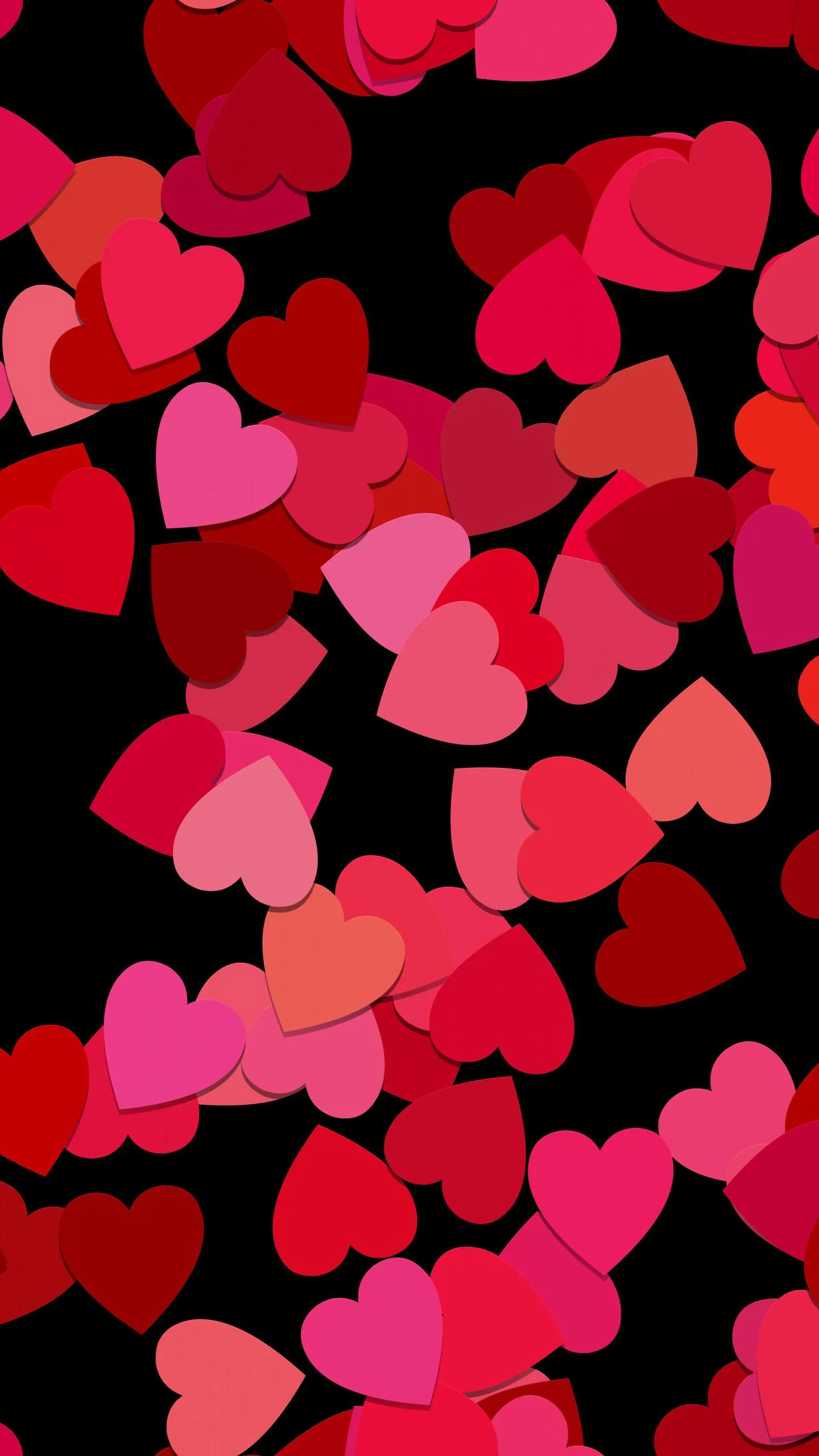 Falling Hearts Background Representing Joyful Spirit