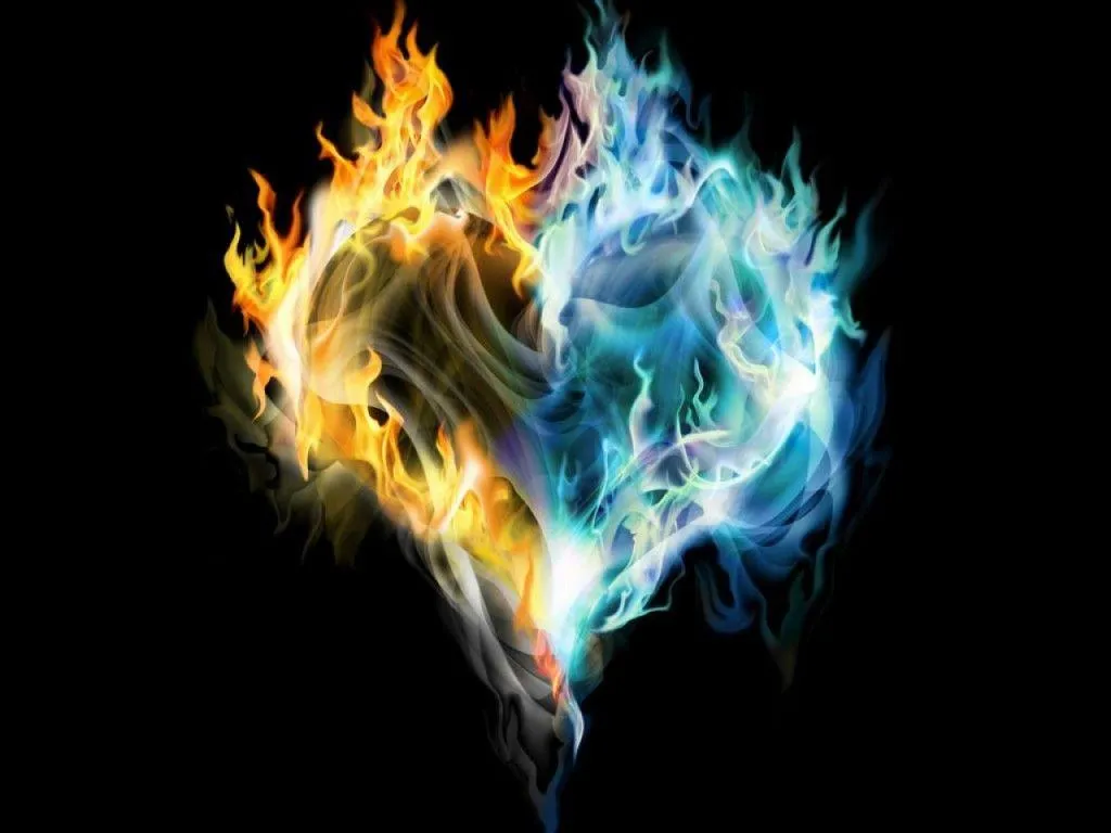 Fiery Heart Symbol Blending Passion and Emotion Wallpaper
