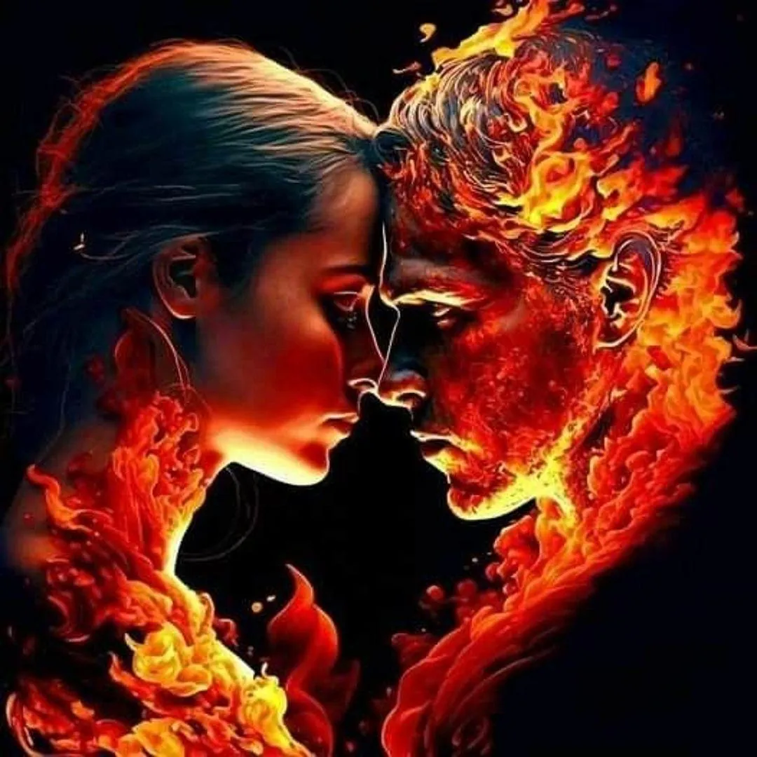 Fiery Passionate Love Between Two Burning Souls Wallpaper