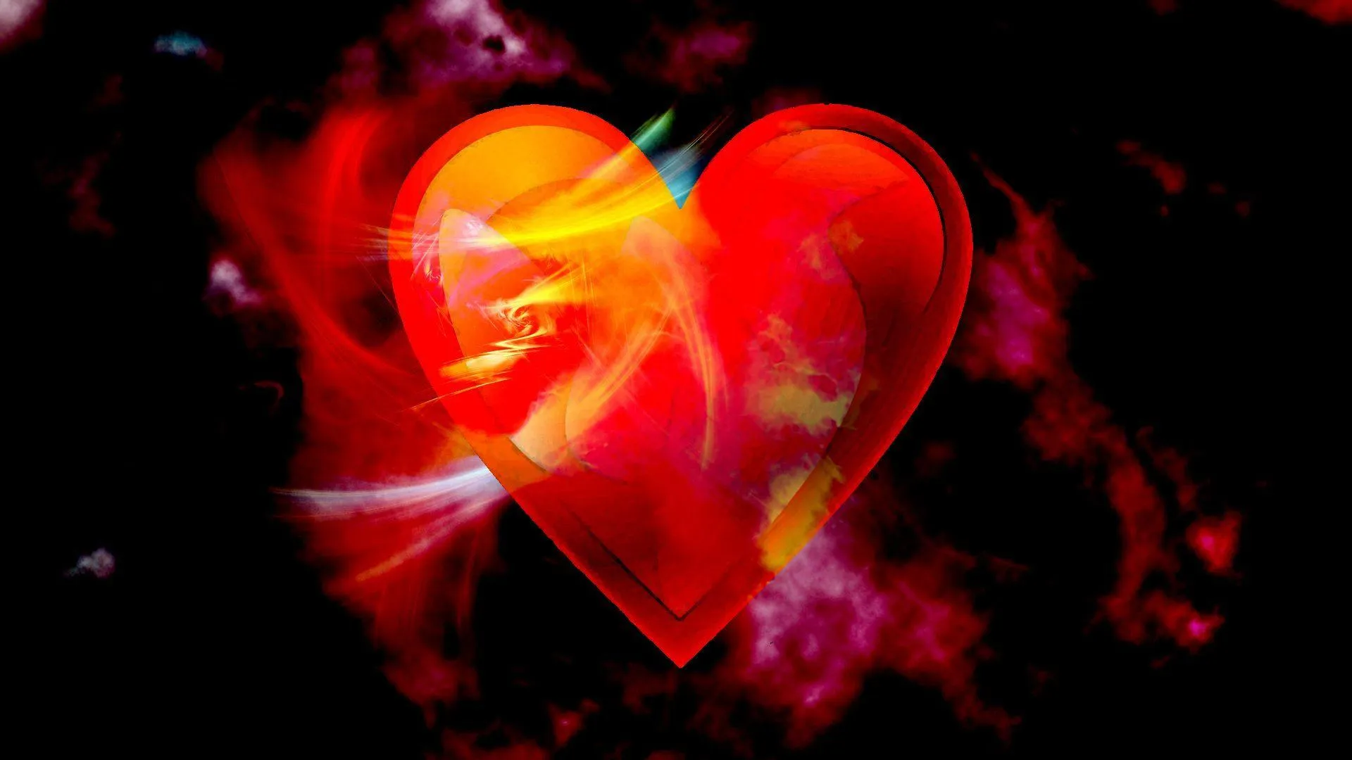 Fiery Red Heart Love Art Background for Design Wallpaper