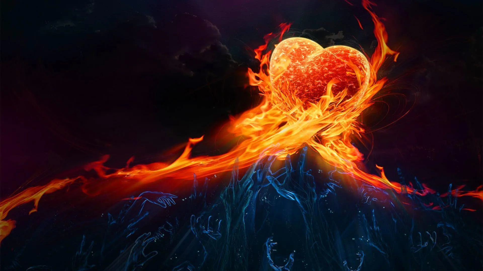 Flaming Heart Art Expressing Intense Romantic Passion