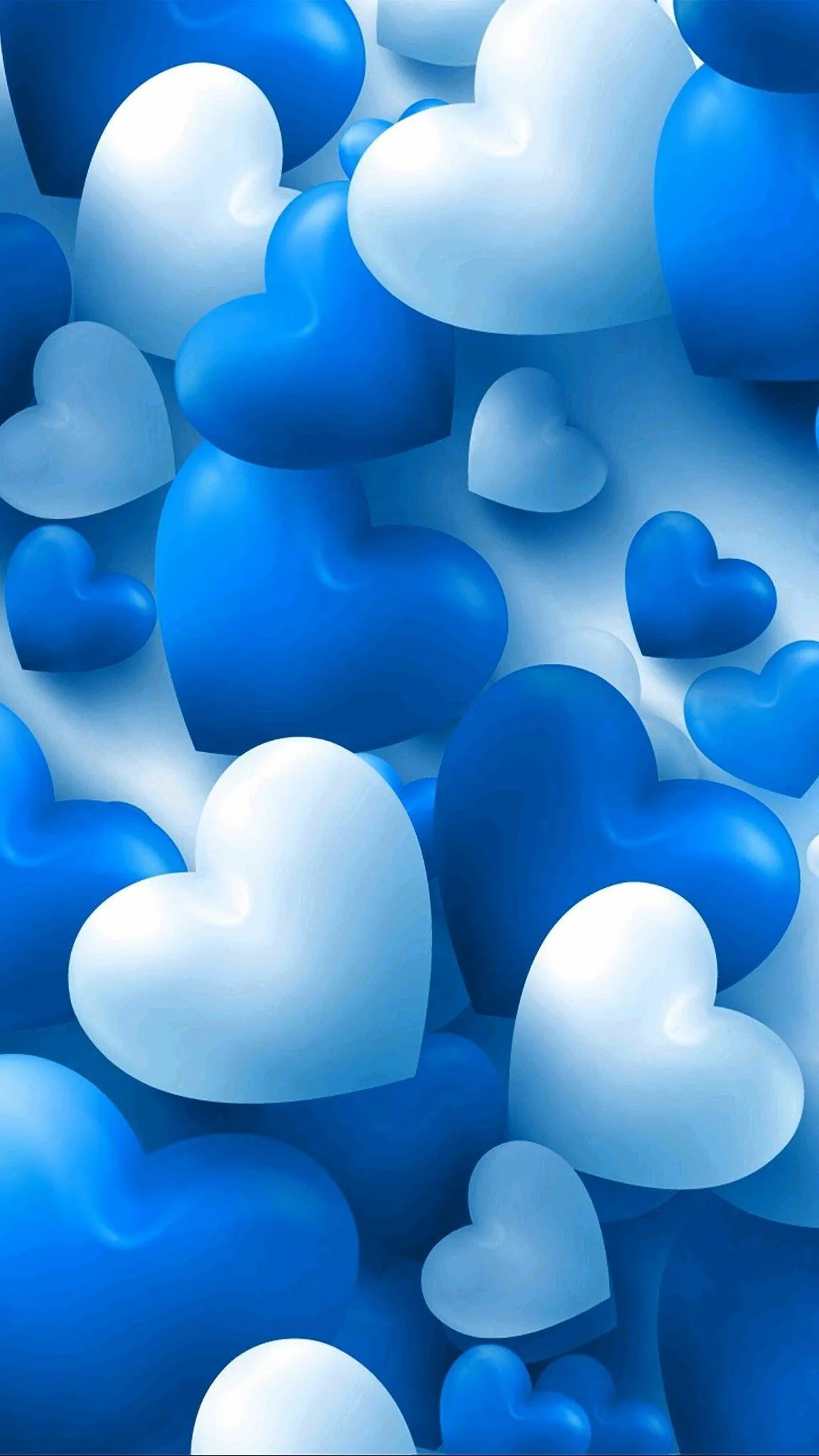 Floating Blue Hearts Symbolizing Pure Emotions Wallpaper