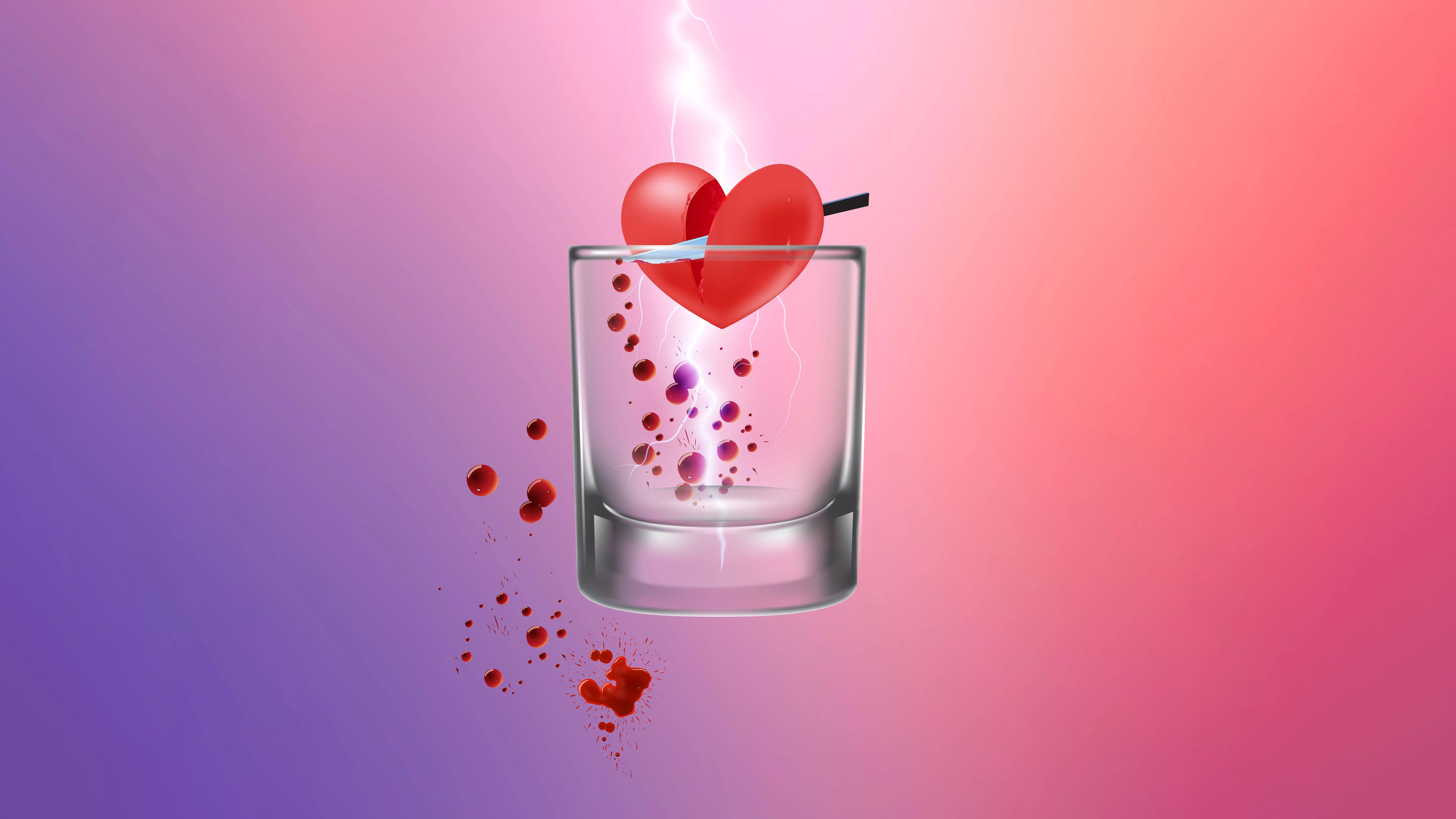 Floating Heart in Glass Cup of Endless Love Wallpaper
