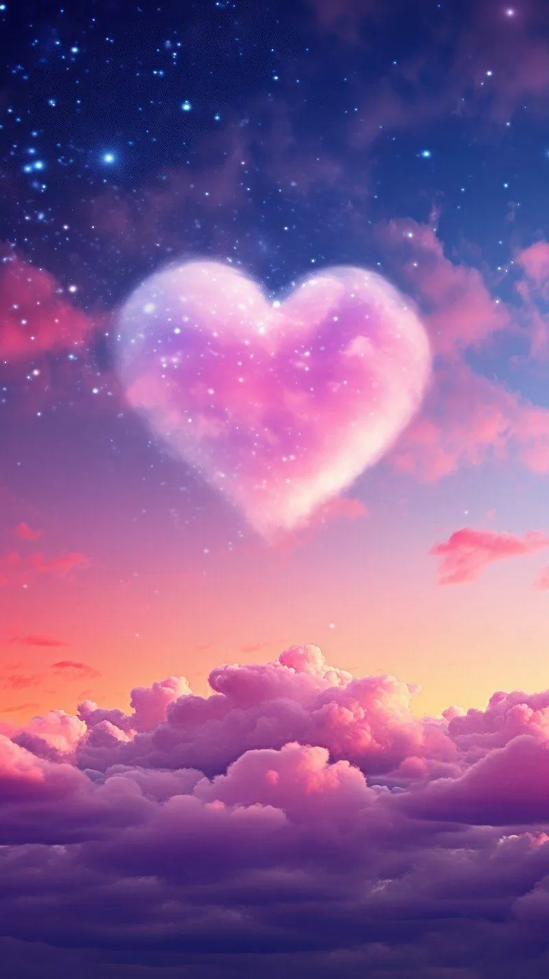 Floating Heart in Sky Expressing Hope and Love Wallpaper