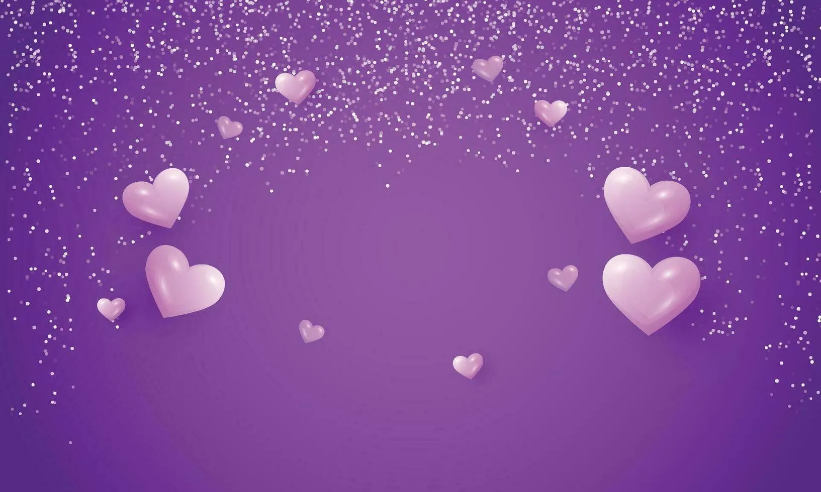 Floating Hearts Over Purple Sky of Endless Love Wallpaper