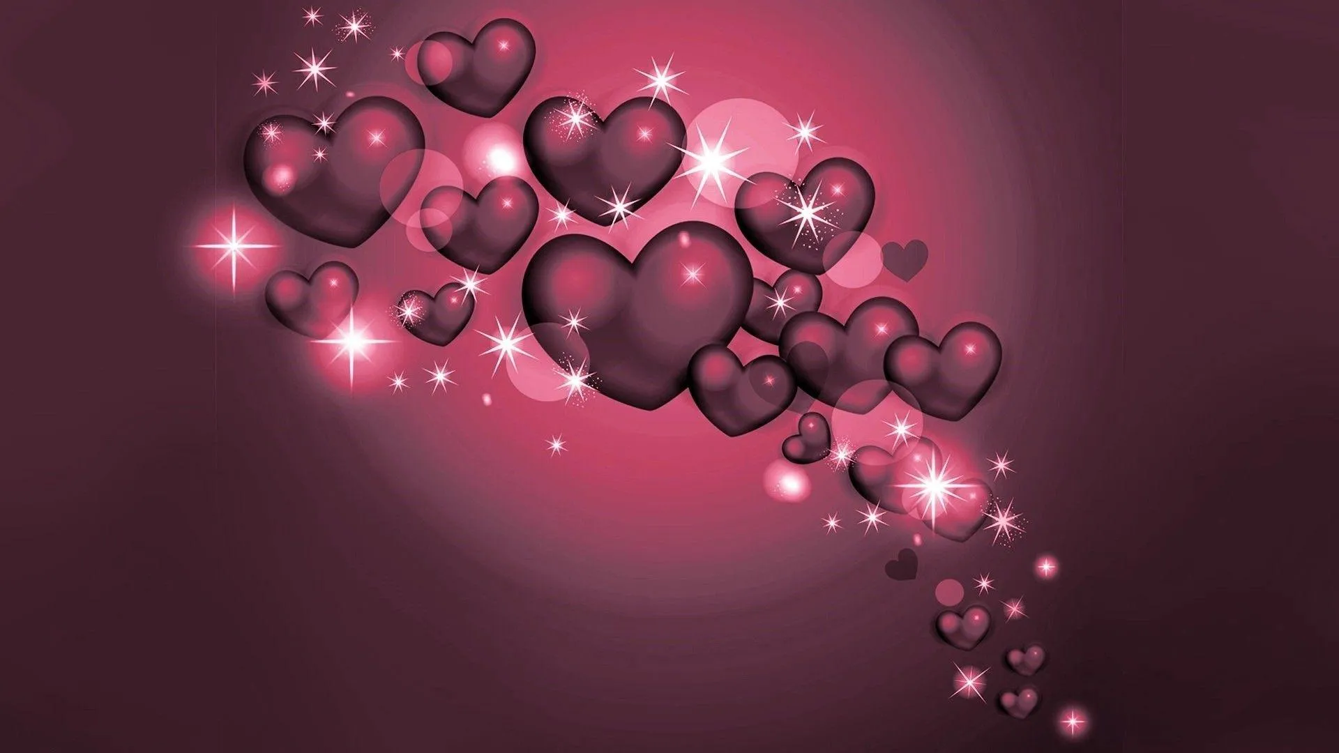 Floating Pink Bubbles Forming Heart of Love Wallpaper