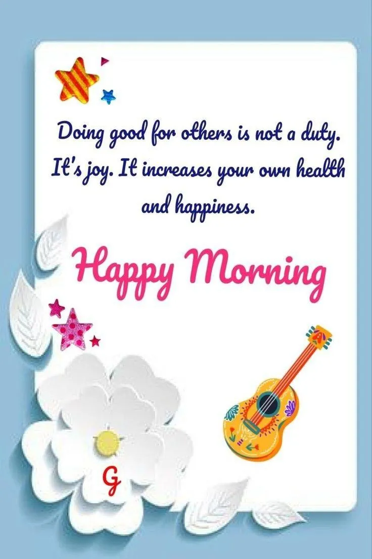 Floral Art with Happy Morning Message and Sun Elements