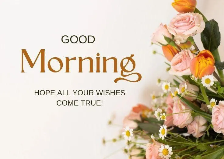 Floral Background with Text Sending Morning Wishes