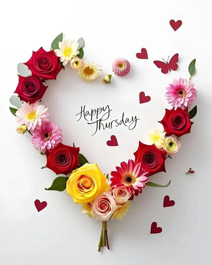 Floral Heart Design with Good Morning Message Image