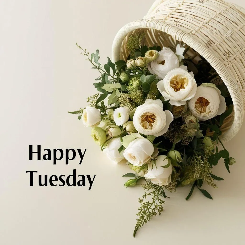 Flower Vase and Tea for a Peaceful Tuesday Morning