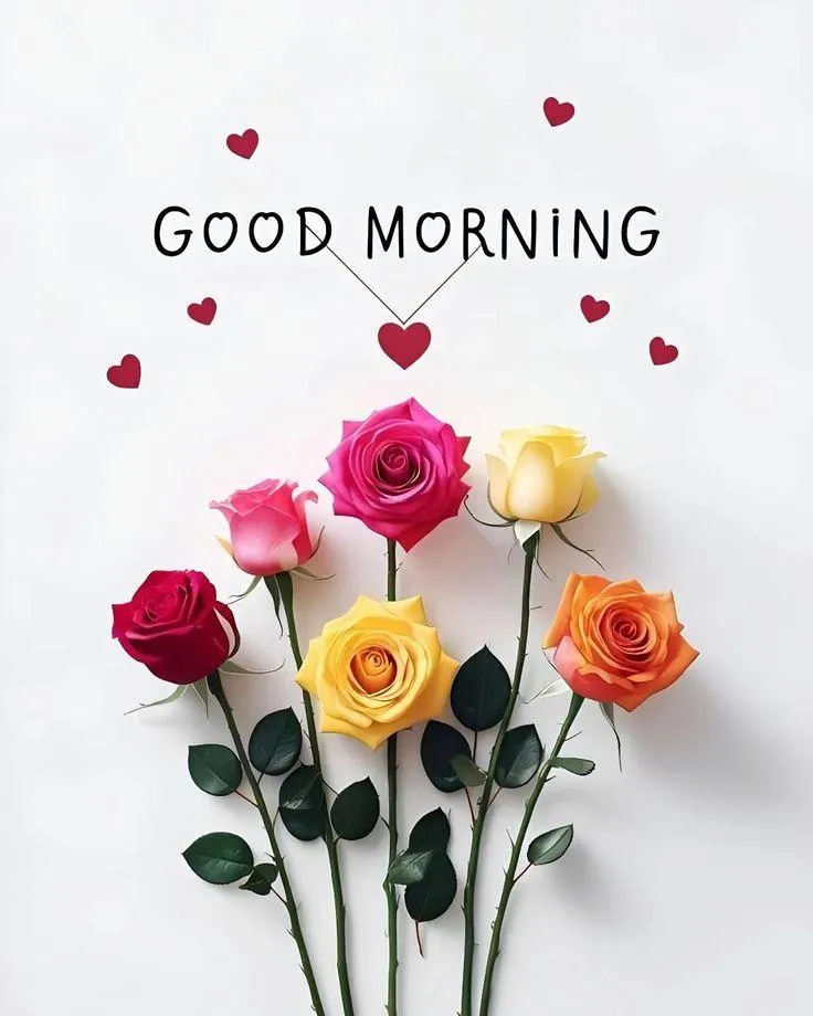 Flowers in Vase with Good Morning Greeting Wallpaper