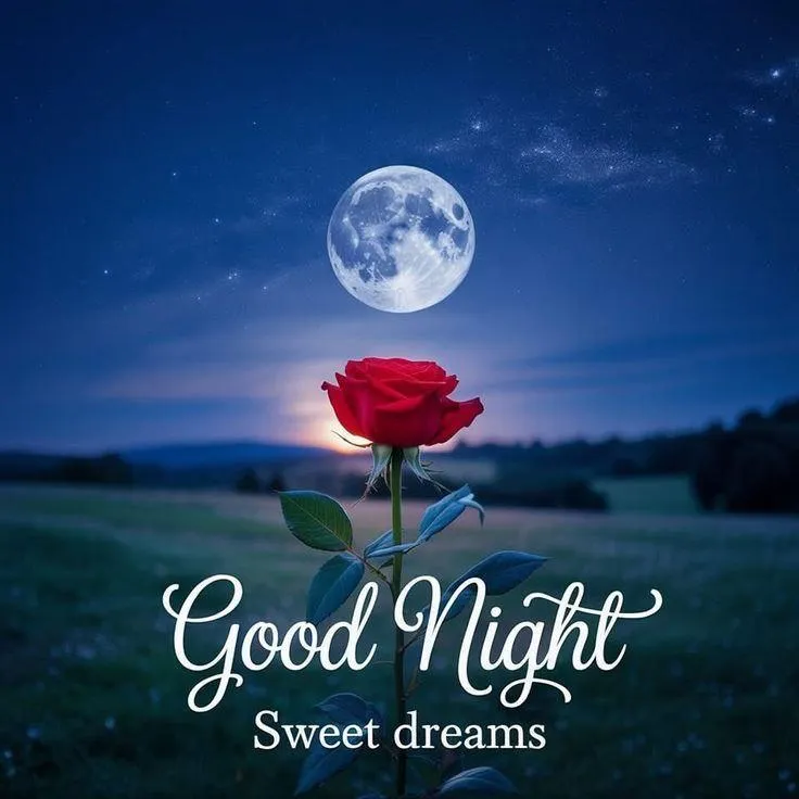 Full Moon and Night Scene with Good Night Message Wallpaper