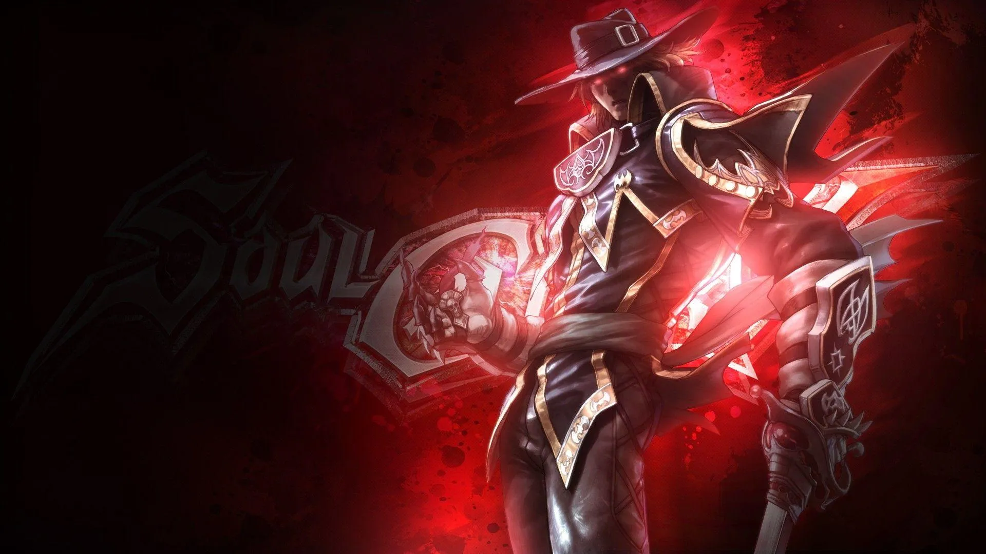 Futuristic Man Artwork with Red Energy Light Wallpaper