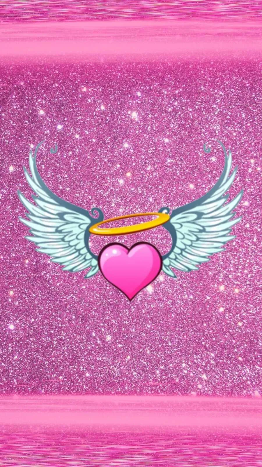 Glittering Heart with Wings Showing Free Spirit Wallpaper