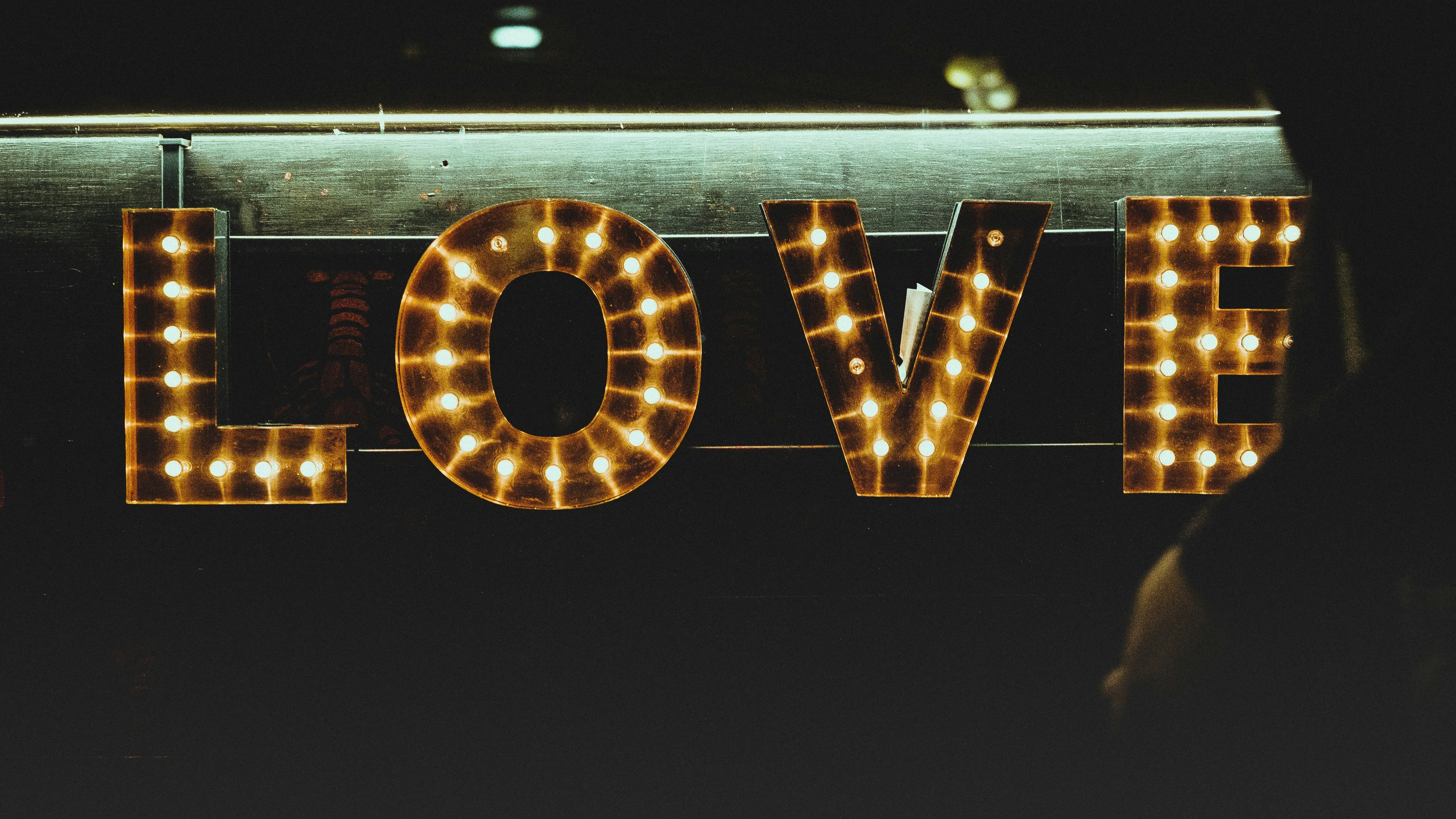 Glowing Love Letters Creating Warm Romantic Ambience