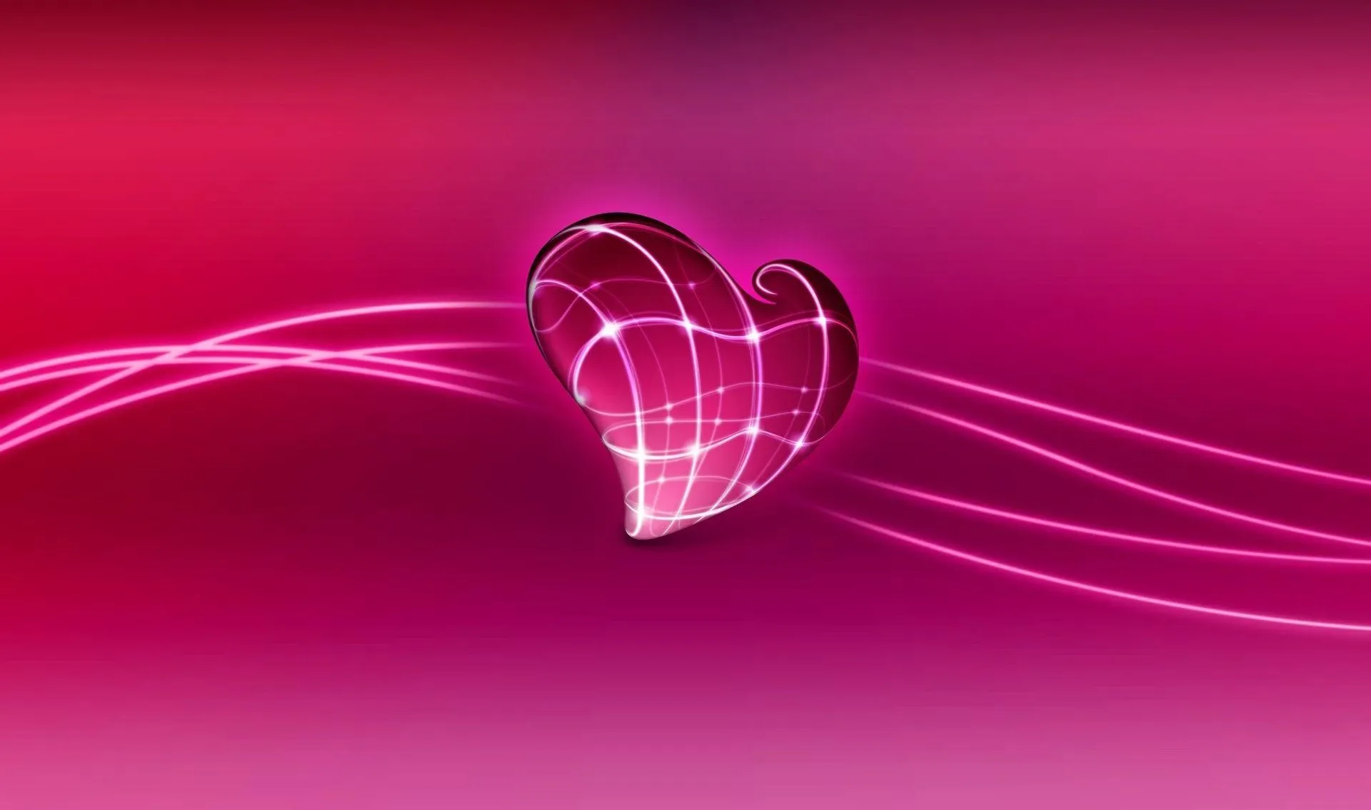 Glowing Pink Heart Design Symbolizing Digital Love