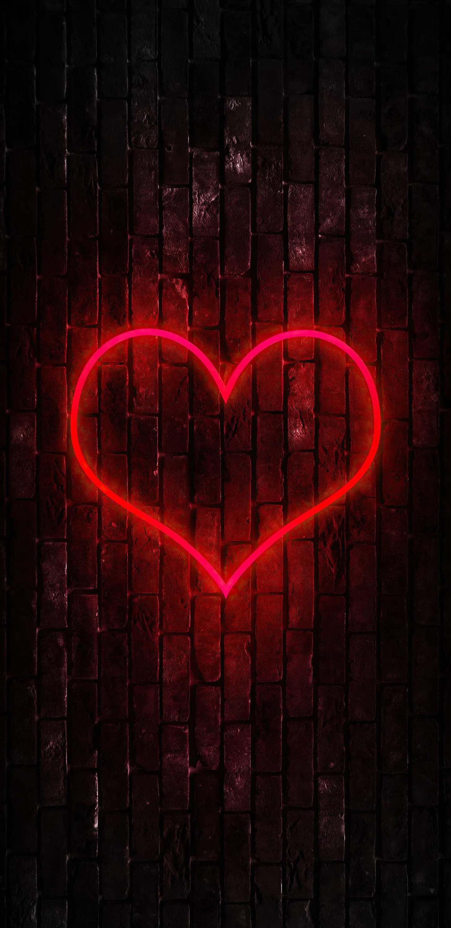 Glowing Red Heart on Dark Background of Desire Wallpaper