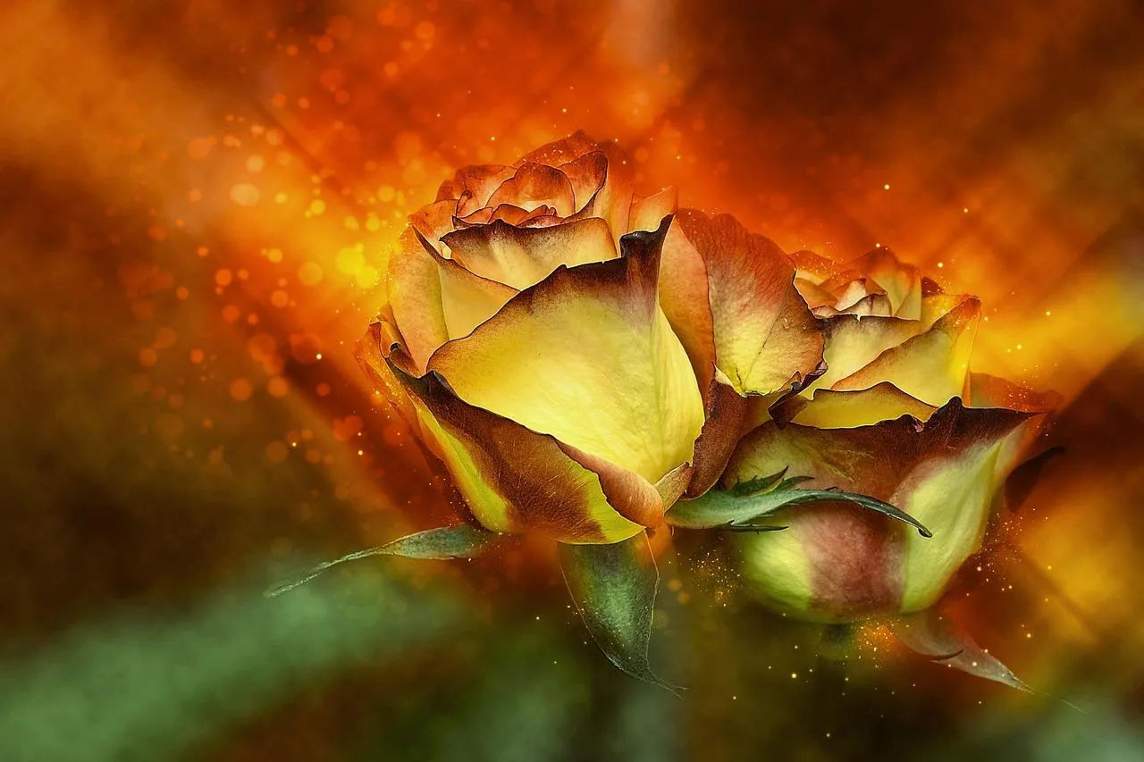Golden Roses Bloom with Warmth and Radiant Beauty Wallpaper