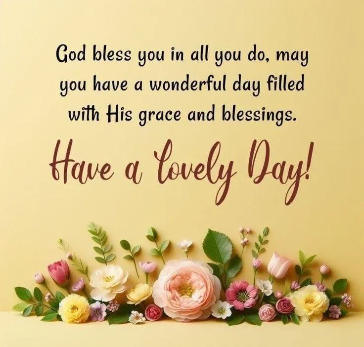 Good Morning Blessings with Flowers and Lovely Day Wishes