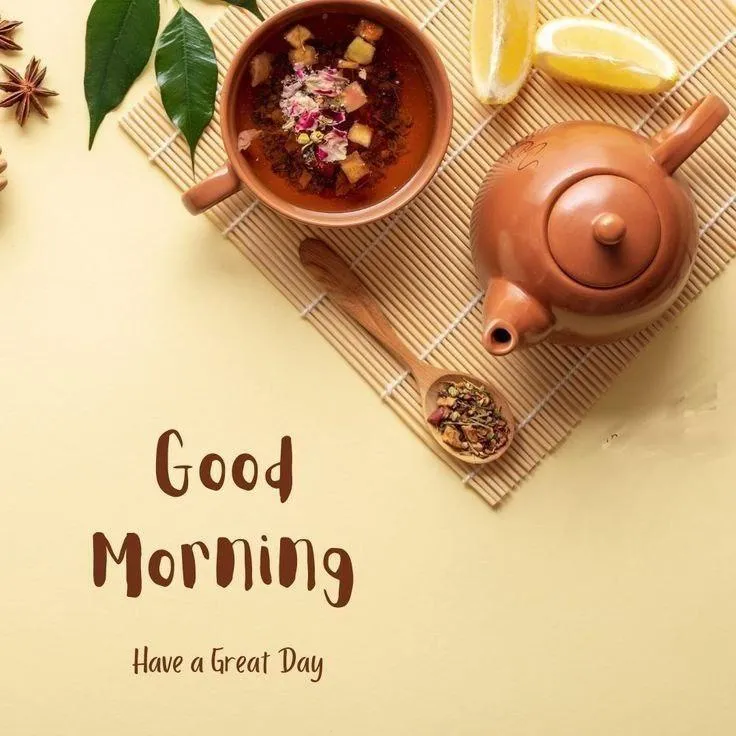 Good Morning Coffee and Inspirational Quote on Brown Paper