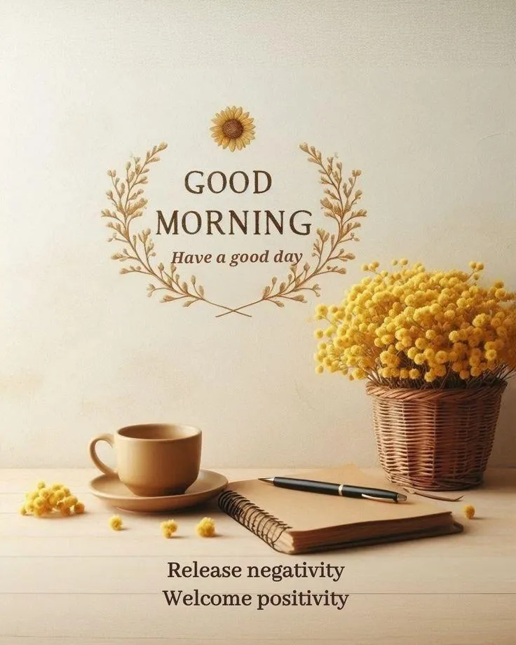 Good Morning Coffee Cup and Cookies with Warm Wishes