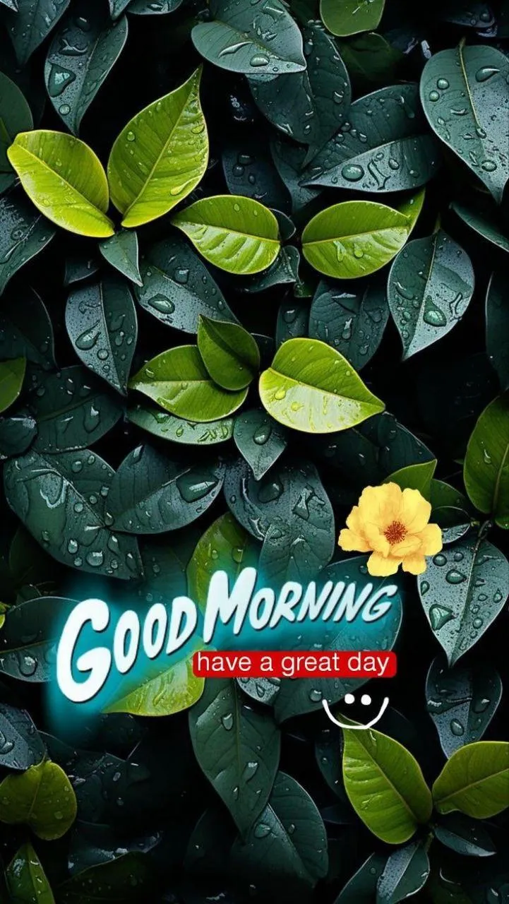 Good Morning Green Leaves with Fresh Natural Background