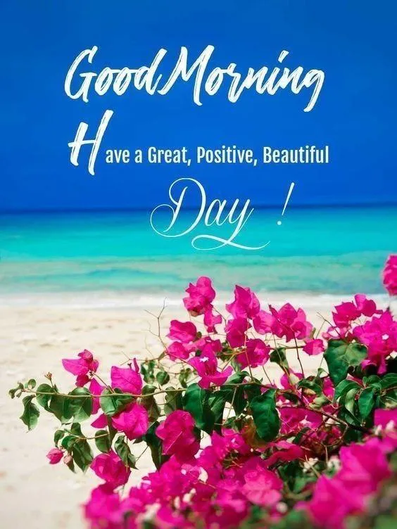 Good Morning Happiness with Colorful Flower Field Image