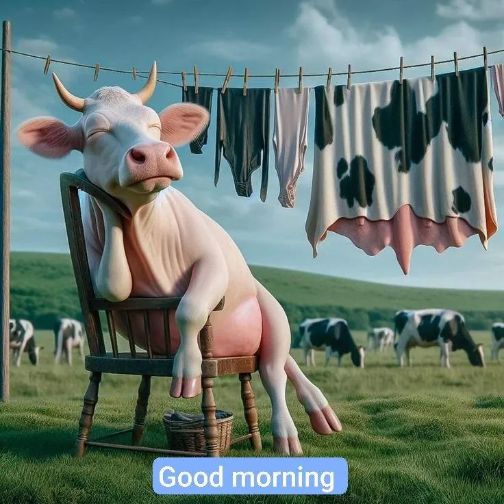 Good Morning Image with White Horse and Peaceful Nature