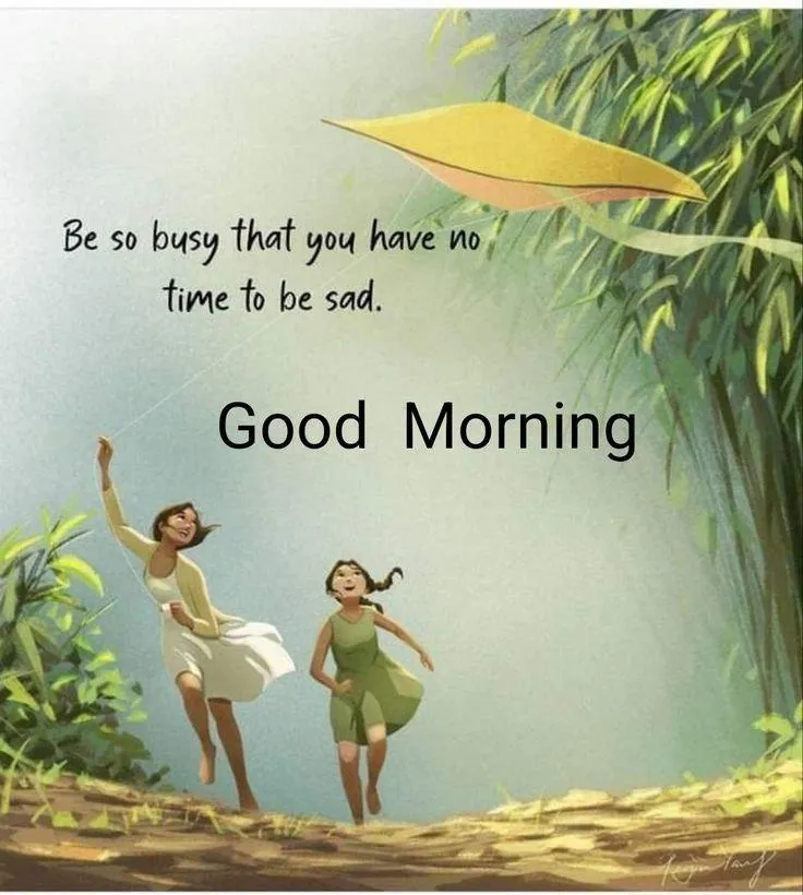 Good Morning Quote with Scenic View and Text Wallpaper