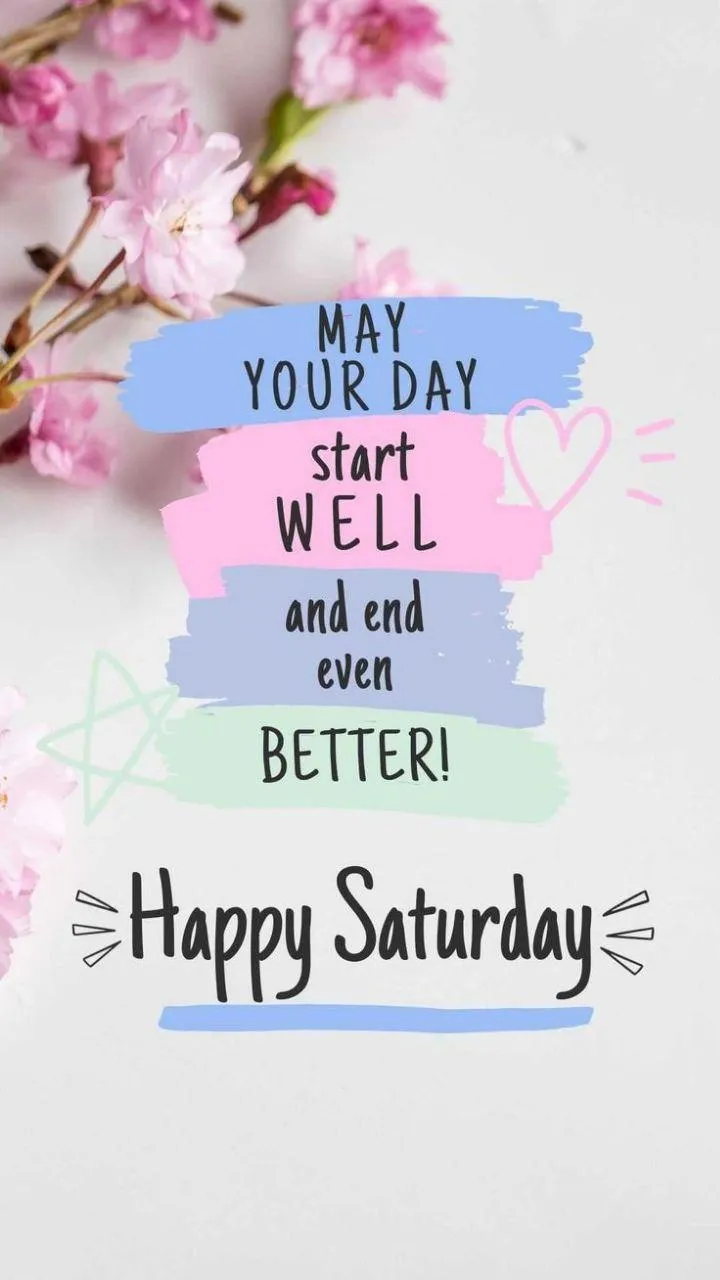 Good Morning Saturday Message with Pastel Colors Wallpaper