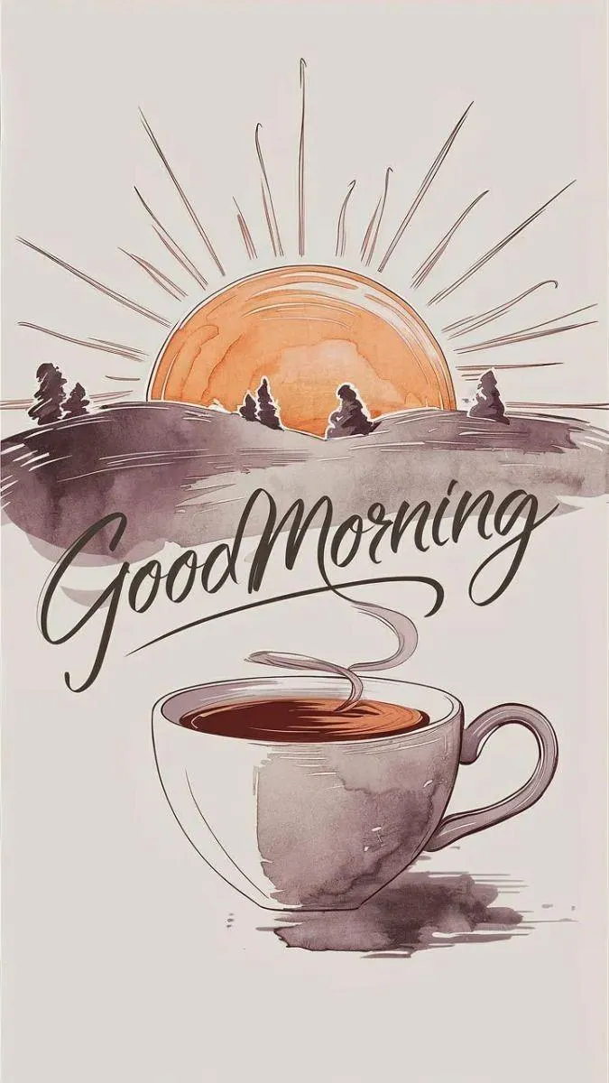Good Morning Start Your Day with Fresh Hot Coffee Wallpaper
