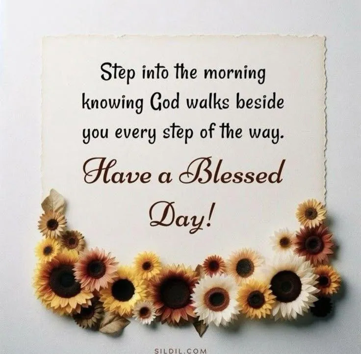 Good Morning Sunflowers with Inspirational Quote Image