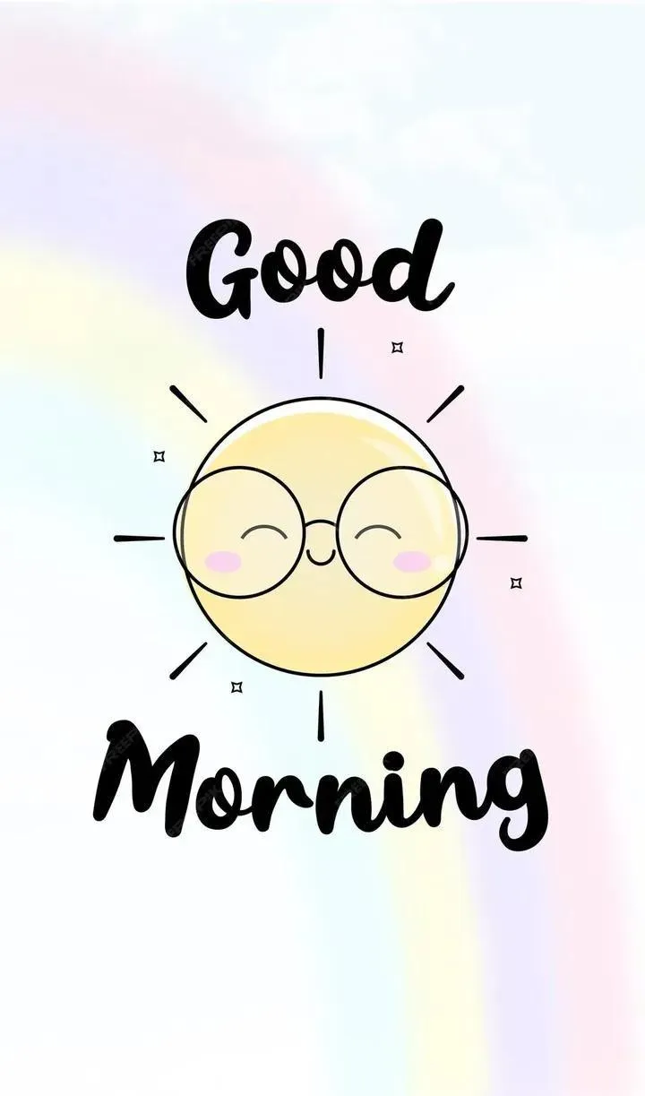 Good Morning Sunshine with Doodle Art and Smile Image