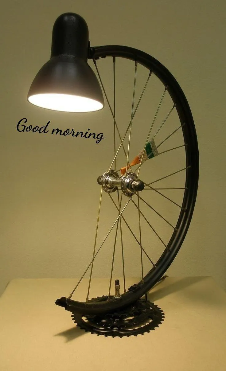 Good Morning Vintage Lamp and Bicycle Free Hd Wallpaper