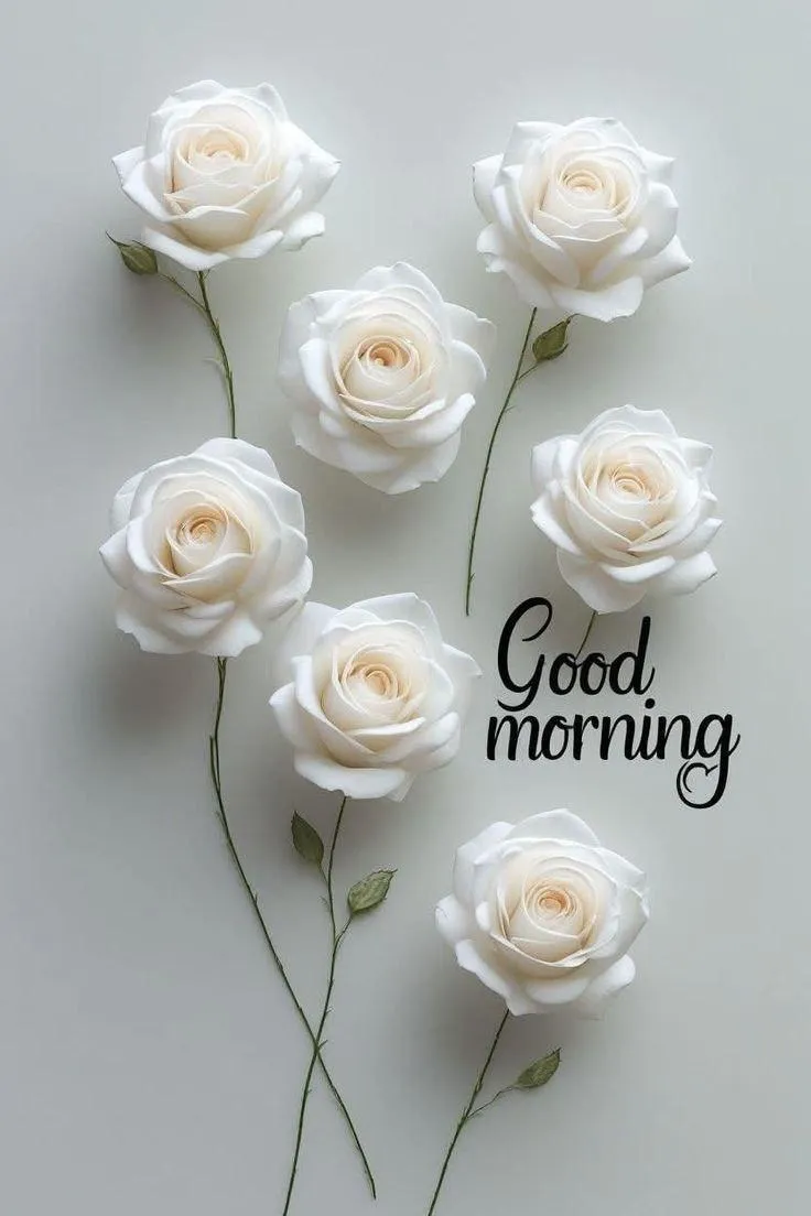 Good Morning White Roses with Soft Light and Gentle Vibes