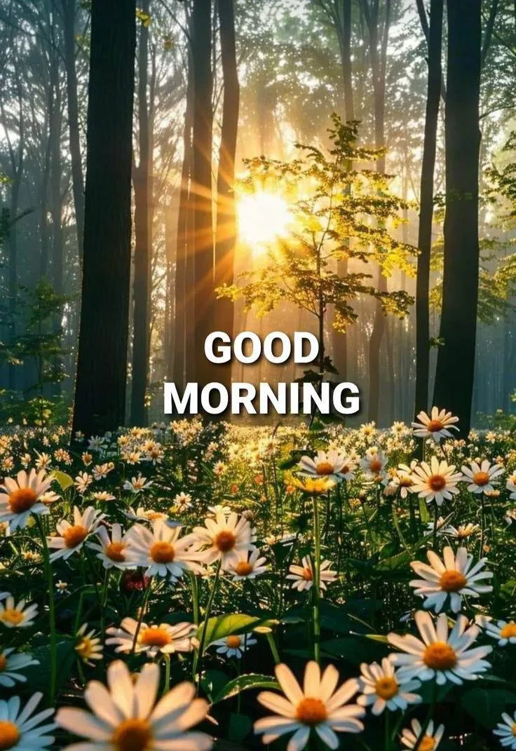 Good Morning Wishes with Sunrise Over a Beautiful Field