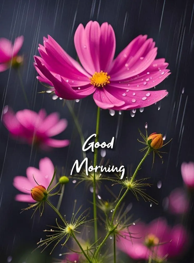 Good Morning with Purple Flowers Free Hd Wallpaper Download