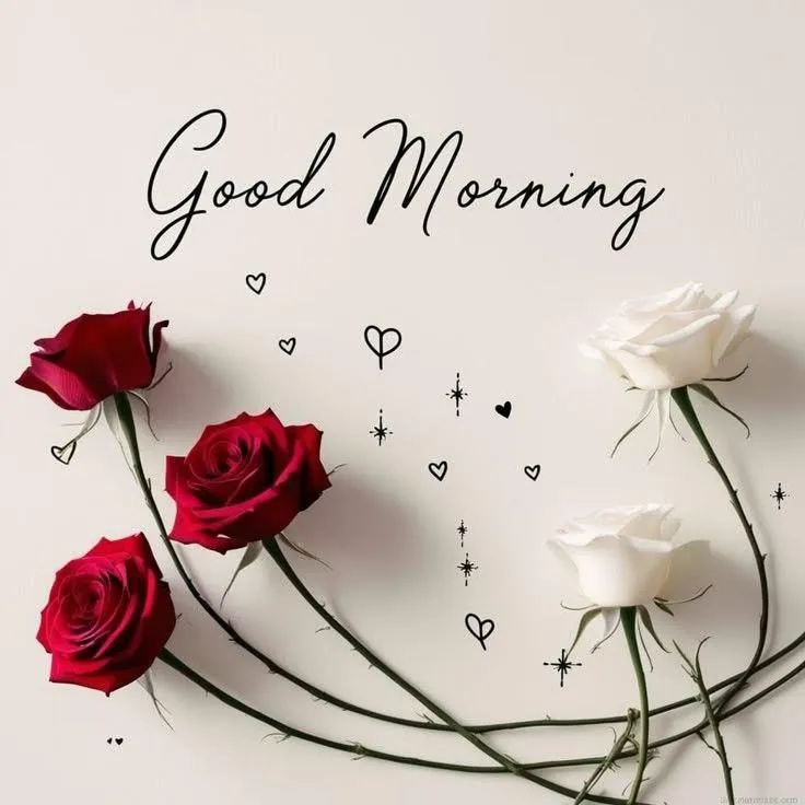 Good Morning with Roses and Delicate Soft Pastel Background