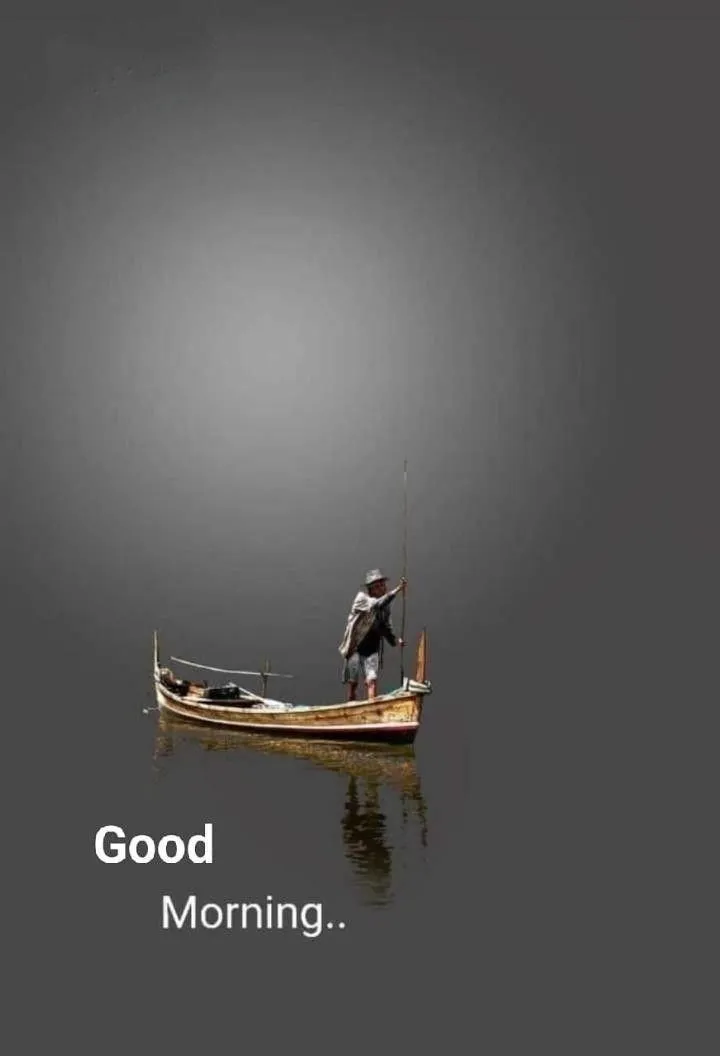 Good Morning with Soft Grey Background and Boat Wallpaper