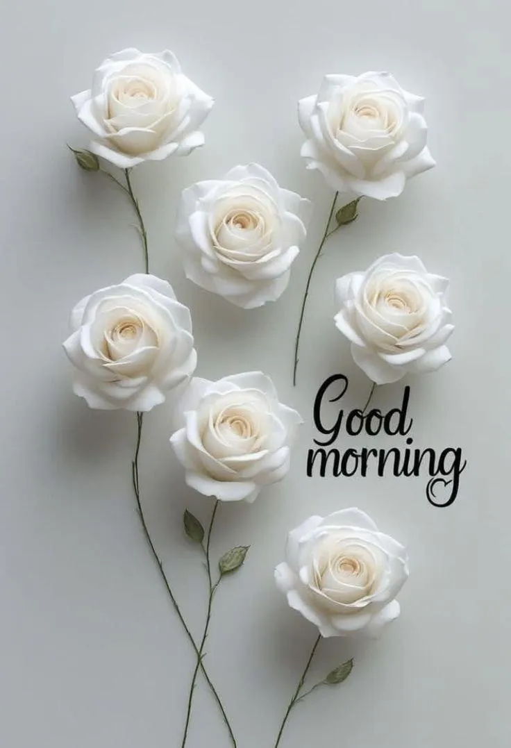 Good Morning with White Flowers and Bright Background