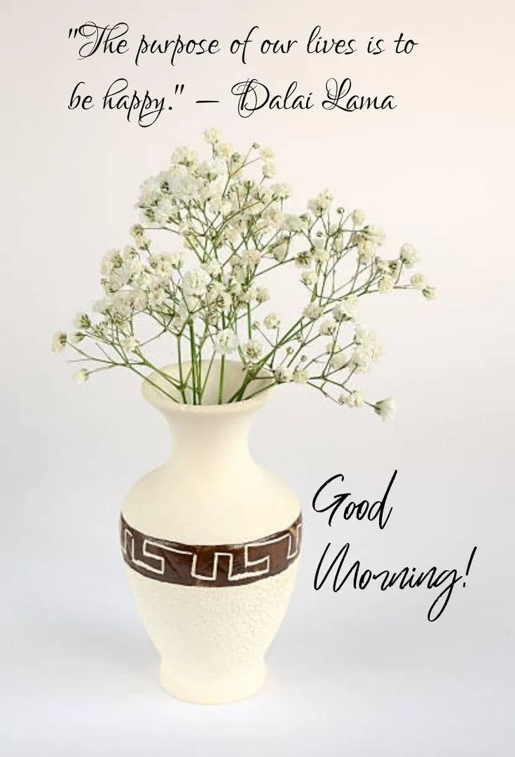 Good Morning with White Flowers and Minimalist Style