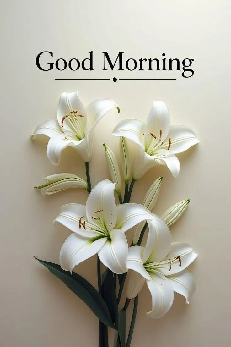 Good Morning with White Lilies and Minimalistic Design