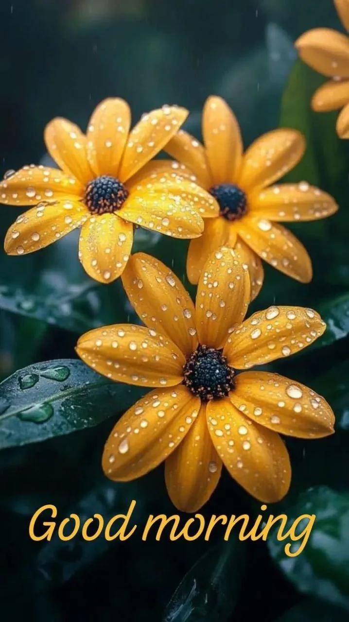 Good Morning Yellow Flowers with Bright Light Background